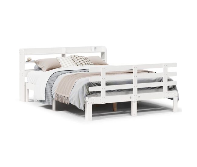 Estrutura de cama dupla para adultos c/ cabeceira - 140x190 cm branco