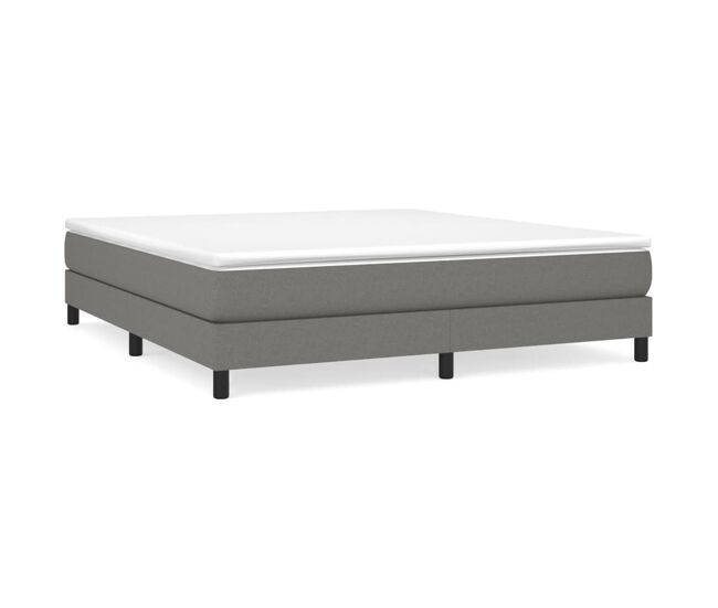 Estrutura de cama de casal moderno com molas 180x200 cm tecido cinzento-escuro