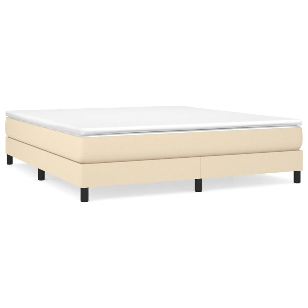 Estrutura de cama de casal moderno com molas 180x200 cm tecido cor creme