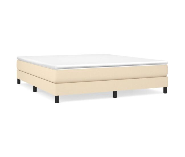 Estrutura de cama de casal moderno com molas 180x200 cm tecido cor creme