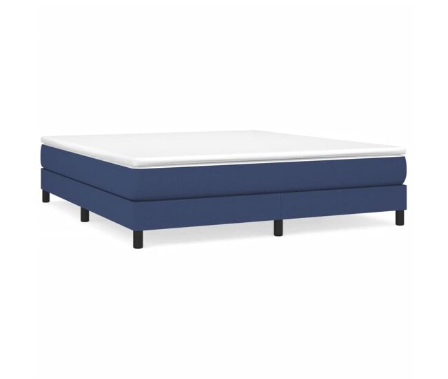 Estrutura de cama de casal moderno com molas 180x200 cm tecido azul