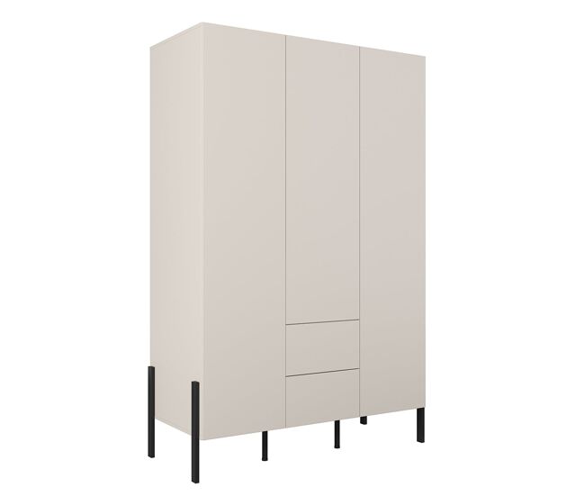 Roupeiro bérénice caxemira 3 portas 2 gavetas
