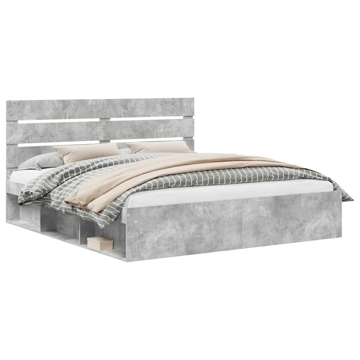 Estrutura de cama de casal para adultos com cabeceira concreto 180 x 200 cm