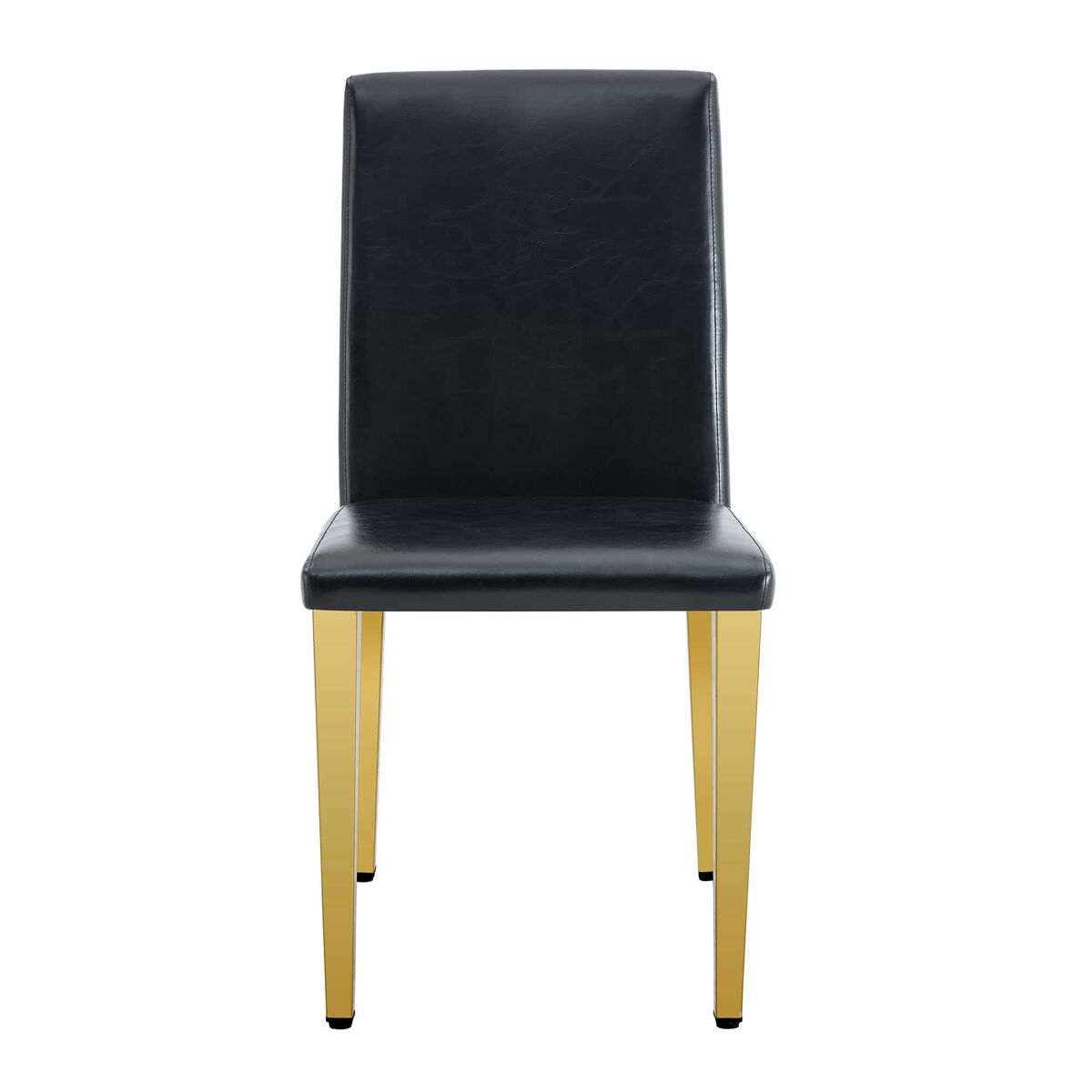 4 cadeiras de sala de jantar - design minimalista em pu preto com pernas metálicas douradas - preto e dourado