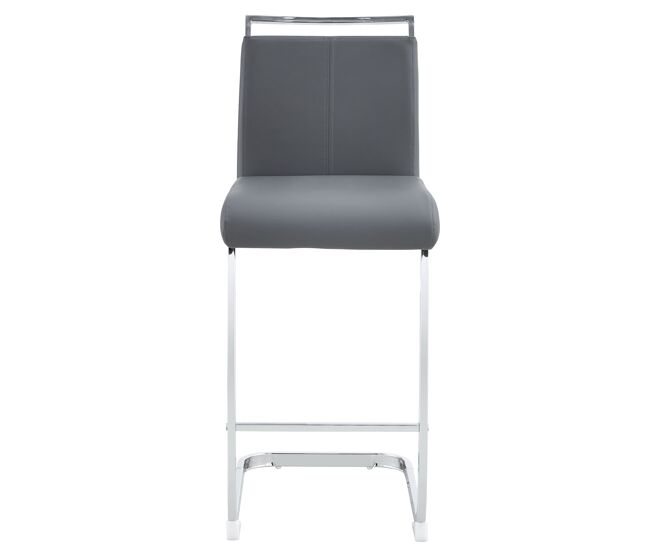 Bancos de bar 2 unidades - estilo nórdico, pu, para cozinha e restaurante - gris escuro/prata
