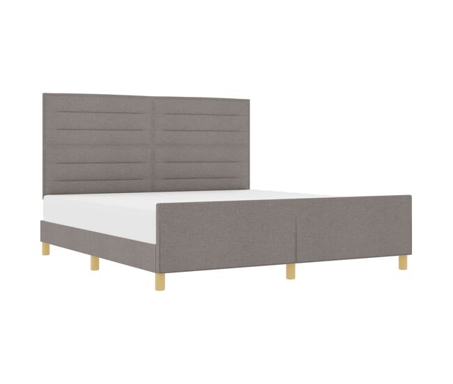 Estrutura de cama dupla - cinzento-acastanhado 180 x 200 cm tecido