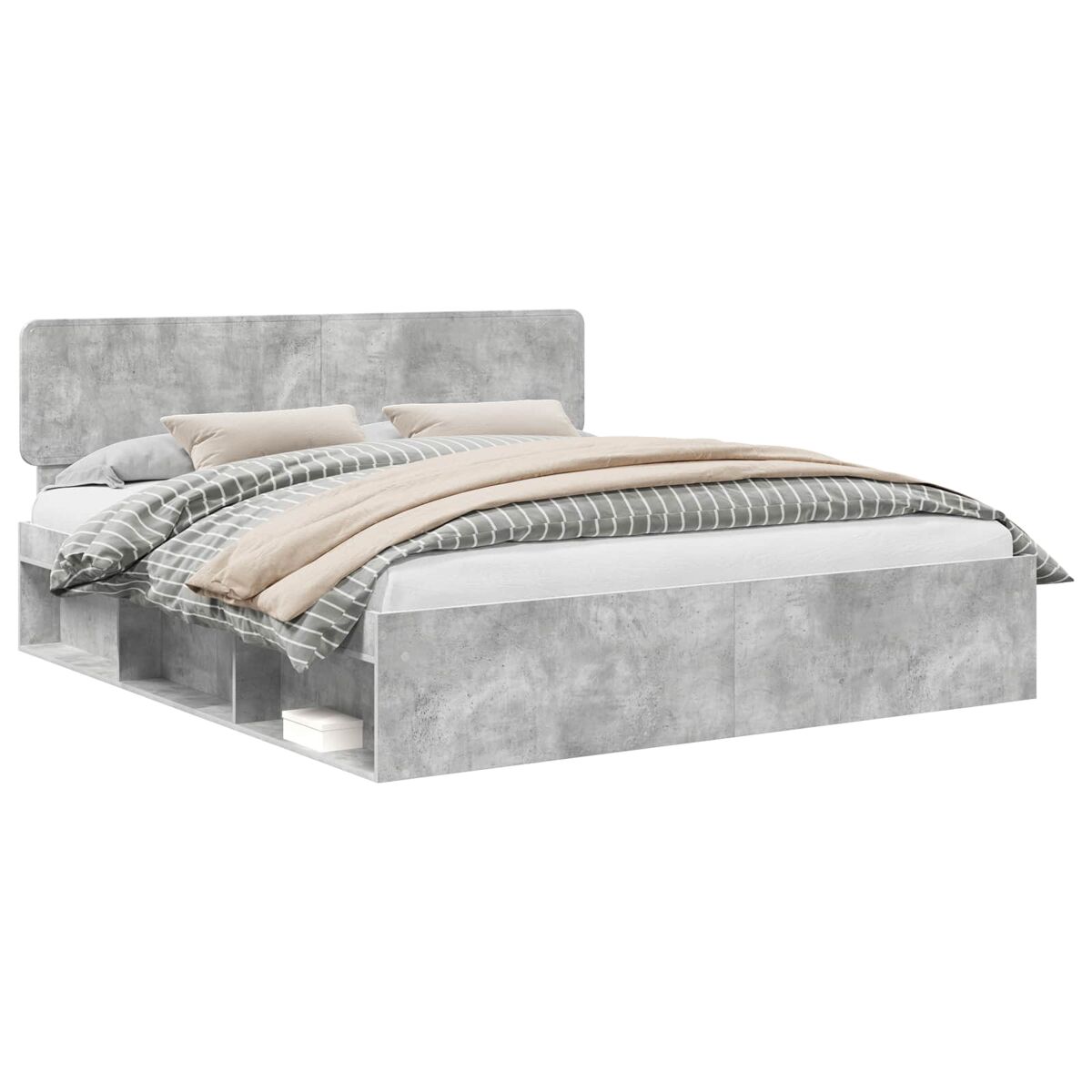 Estrutura de cama de casal para adultos com cabeceira concreto 180 x 200 cm