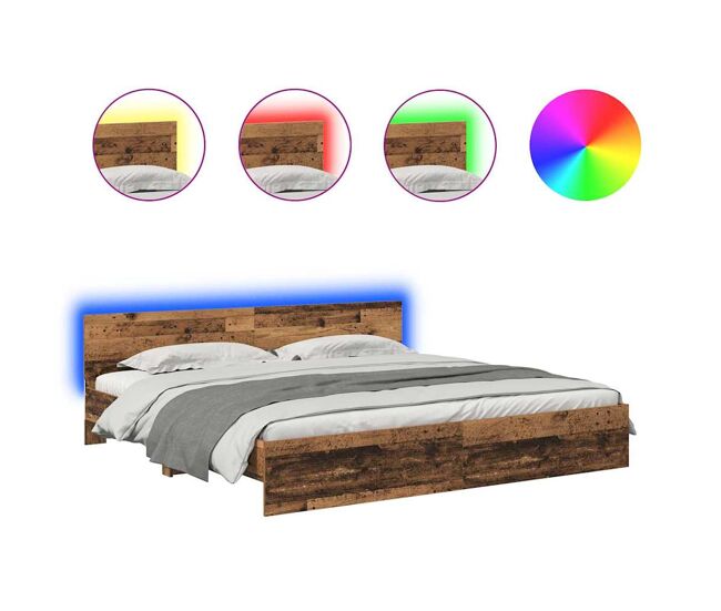 Estrutura da cama de casal simple com cabeceira madeira antiga 200 x 200 cm