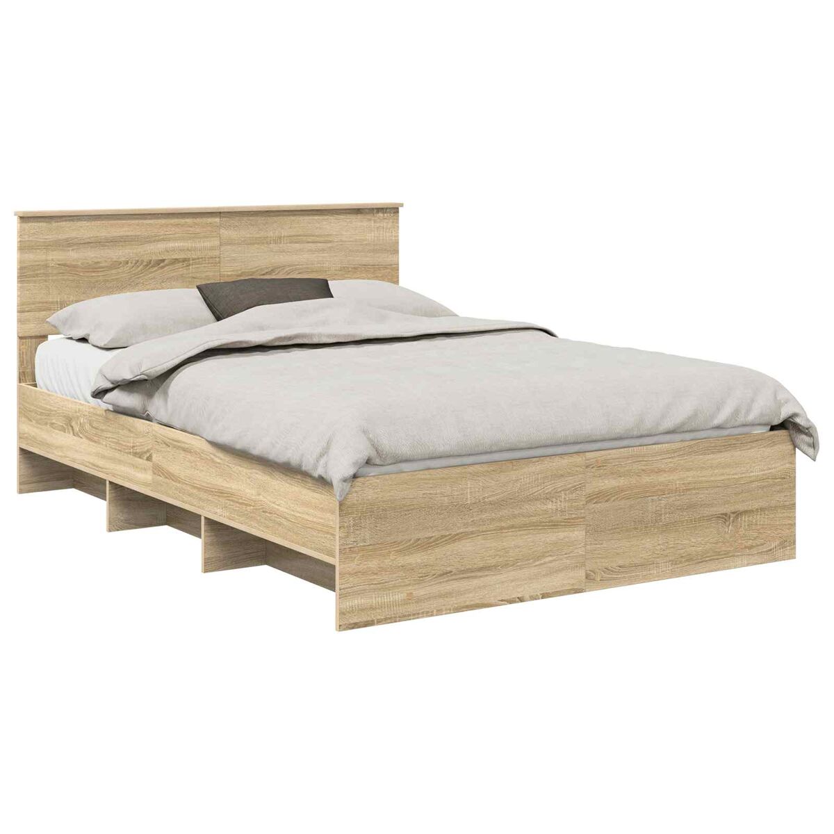 Estrutura da cama de casal moderno com cabeceira carvalho sonoma 160 x 200 cm