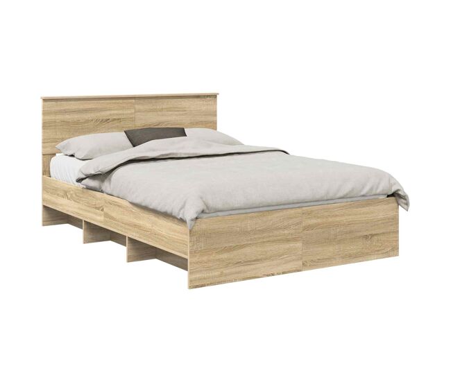 Estrutura da cama de casal moderno com cabeceira carvalho sonoma 160 x 200 cm