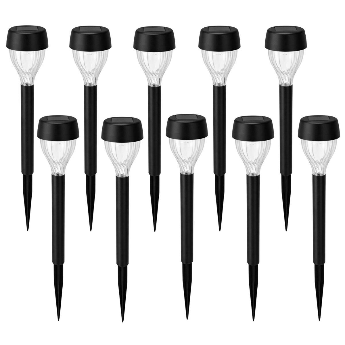 Conjunto de 10 luminárias solares de estaca well home