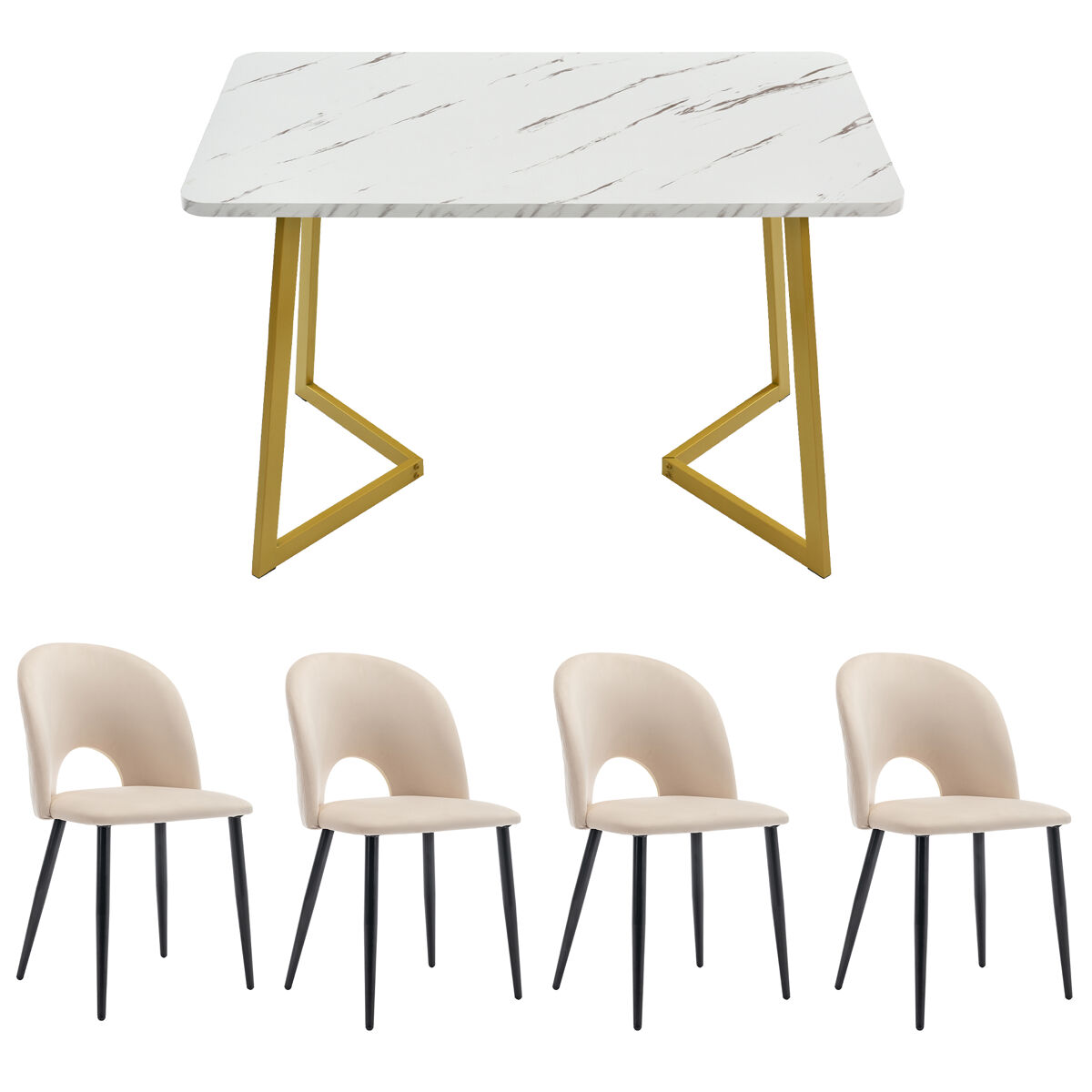 Conjunto de mesas e cadeiras de sala de jantar 117x68