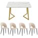 Conjunto de mesas e cadeiras de sala de jantar 117x68 Conjunto de mesas e cadeiras de sala de jantar 117x68 Bege