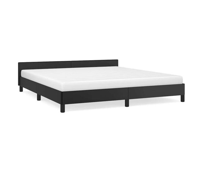 Estrutura cama de casal para adultos c/ cabeceira sem colchão 180x200 cm preto