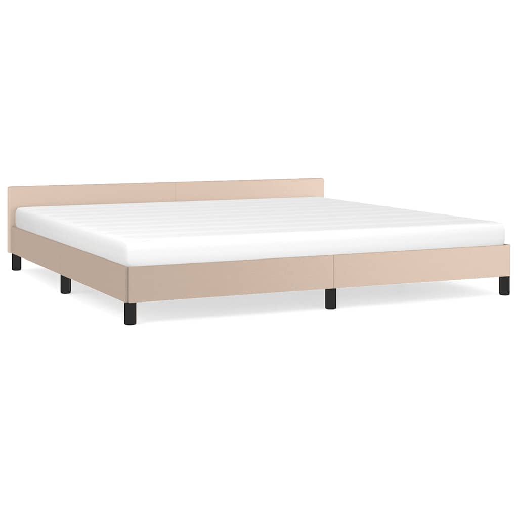 Estrutura cama de casal para adultos c/ cabeceira sem colchão 200x200 cm cappuccino