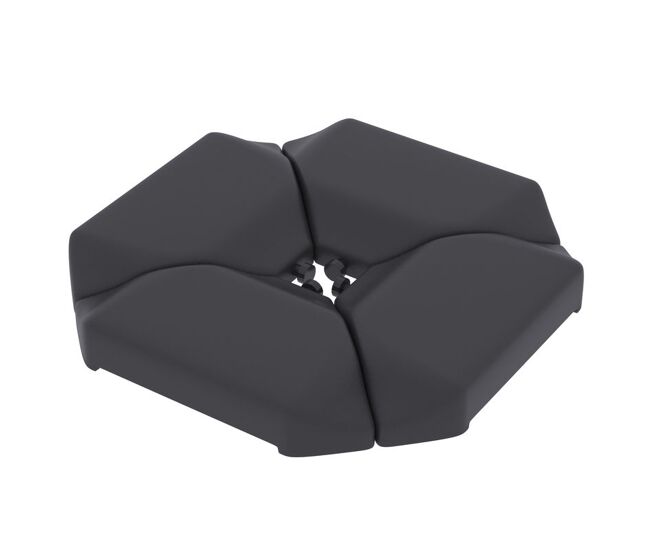 Outsunny base para guarda-sol de 4 peças, para cantilever e dupla face, suporte para guarda-sol de hdpe reenchível com água 77 kg ou areia 100 kg,