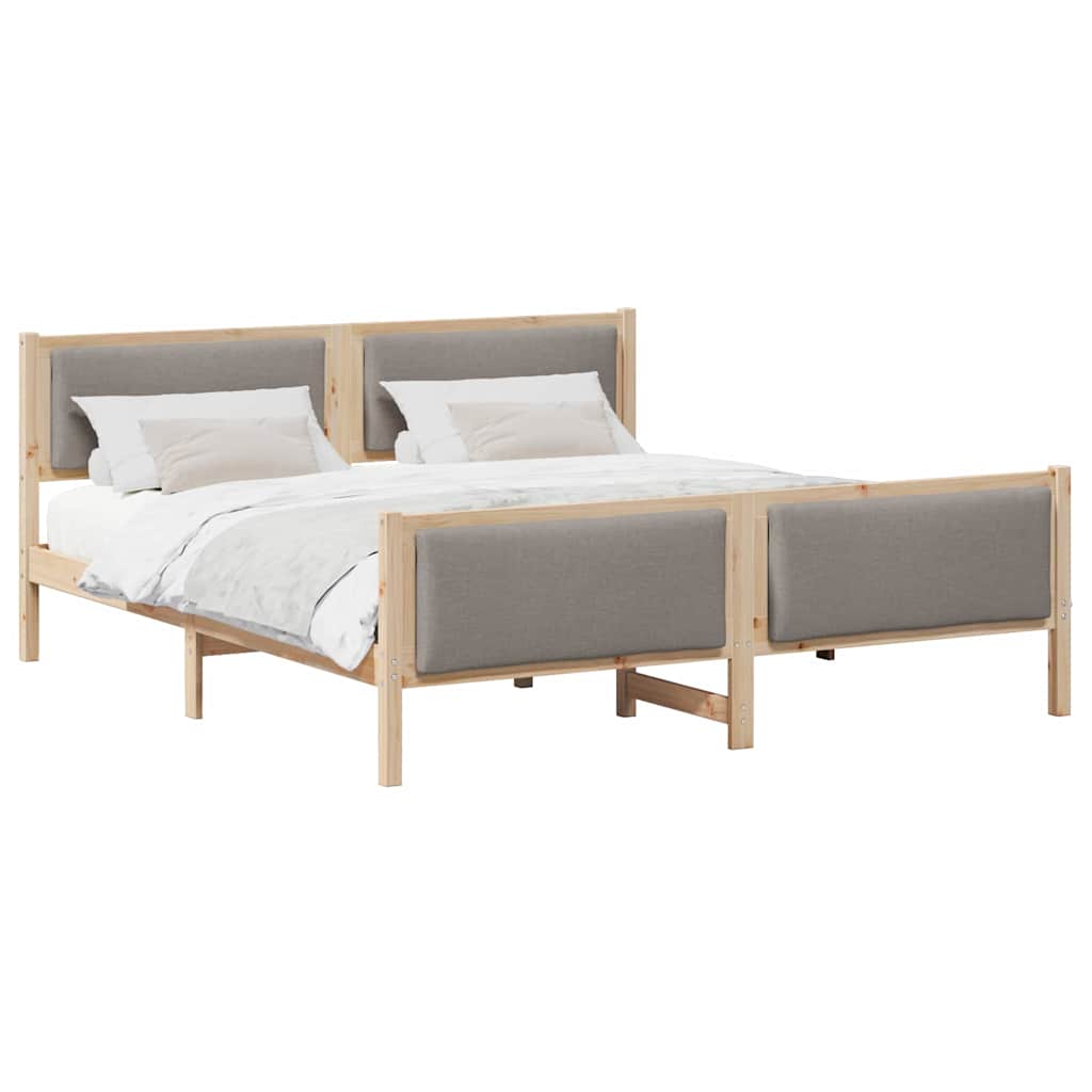 Estrutura de cama dupla - cinzento-acastanhado 180 x 200 cm tecido
