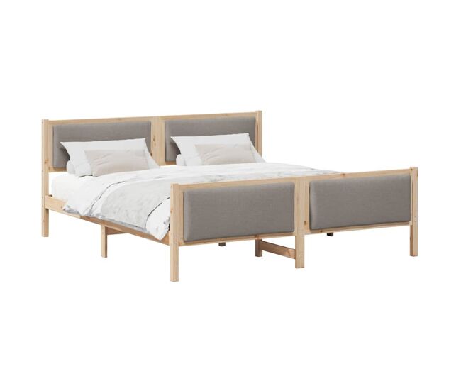 Estrutura de cama dupla - cinzento-acastanhado 180 x 200 cm tecido