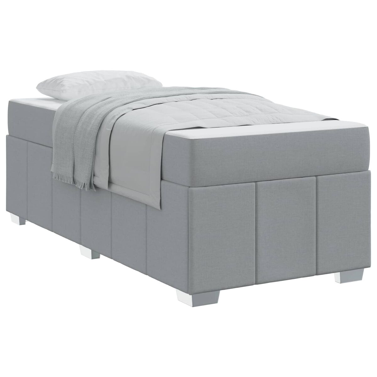 Estrutura de cama de solteiro simple - cinzento-claro 120 x 190 cm tecido