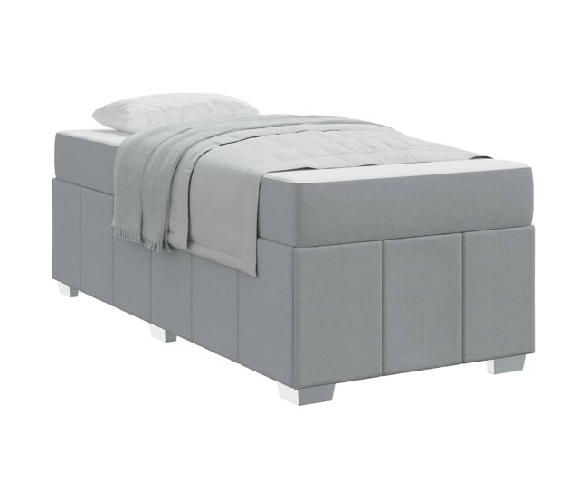 Estrutura de cama de solteiro simple - cinzento-claro 120 x 190 cm tecido