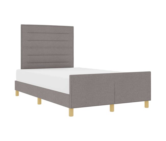 Estrutura de cama dupla - cinzento-acastanhado 160 x 200 cm tecido