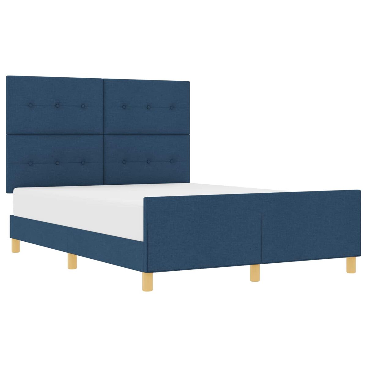 Estrutura da cama de casal simple com cabeceira azul 160 x 200 cm tecido