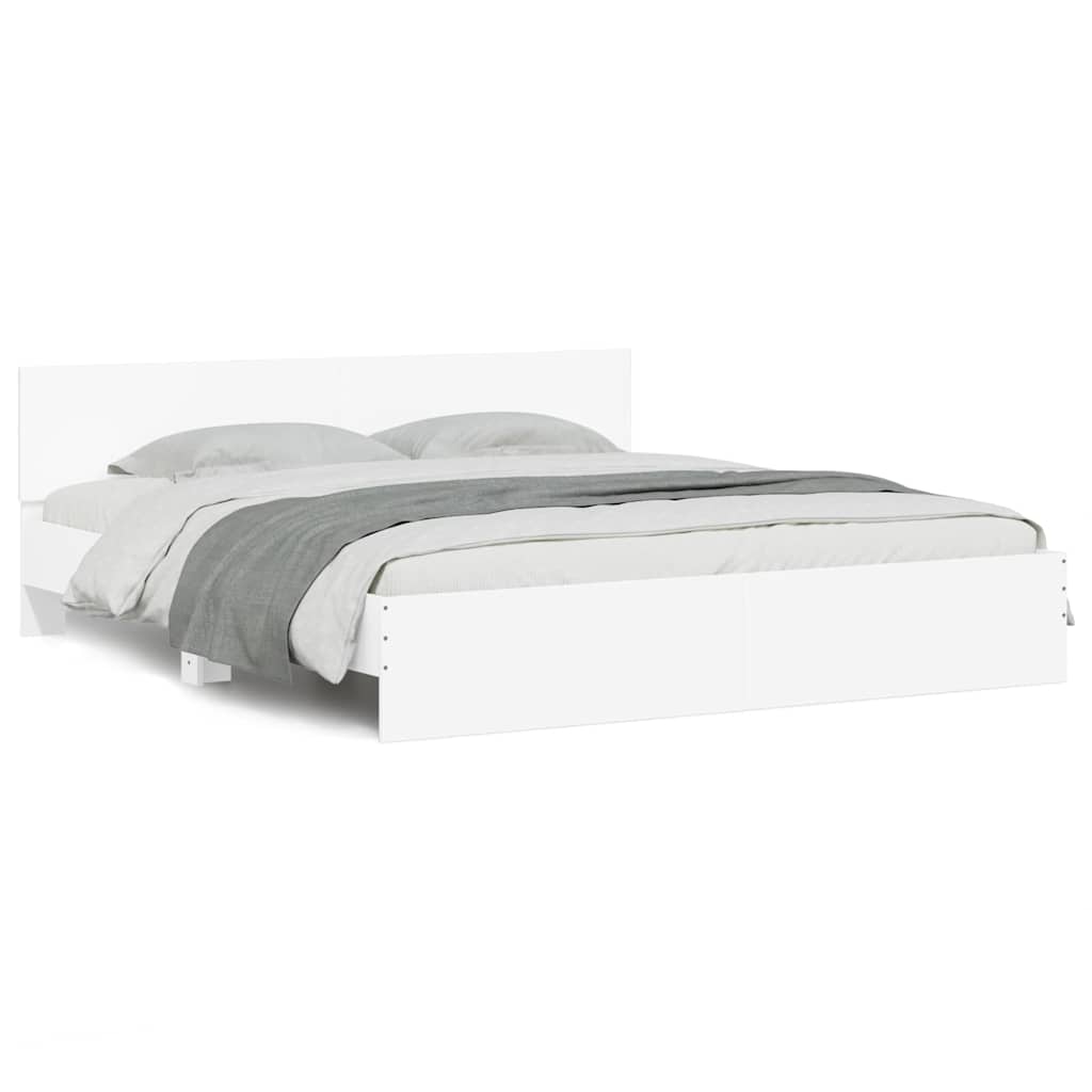 Estrutura de cama de casal moderno com cabeceira 180x200 cm branco