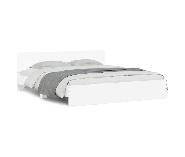 Estrutura de cama de casal moderno com cabeceira 180x200 cm branco