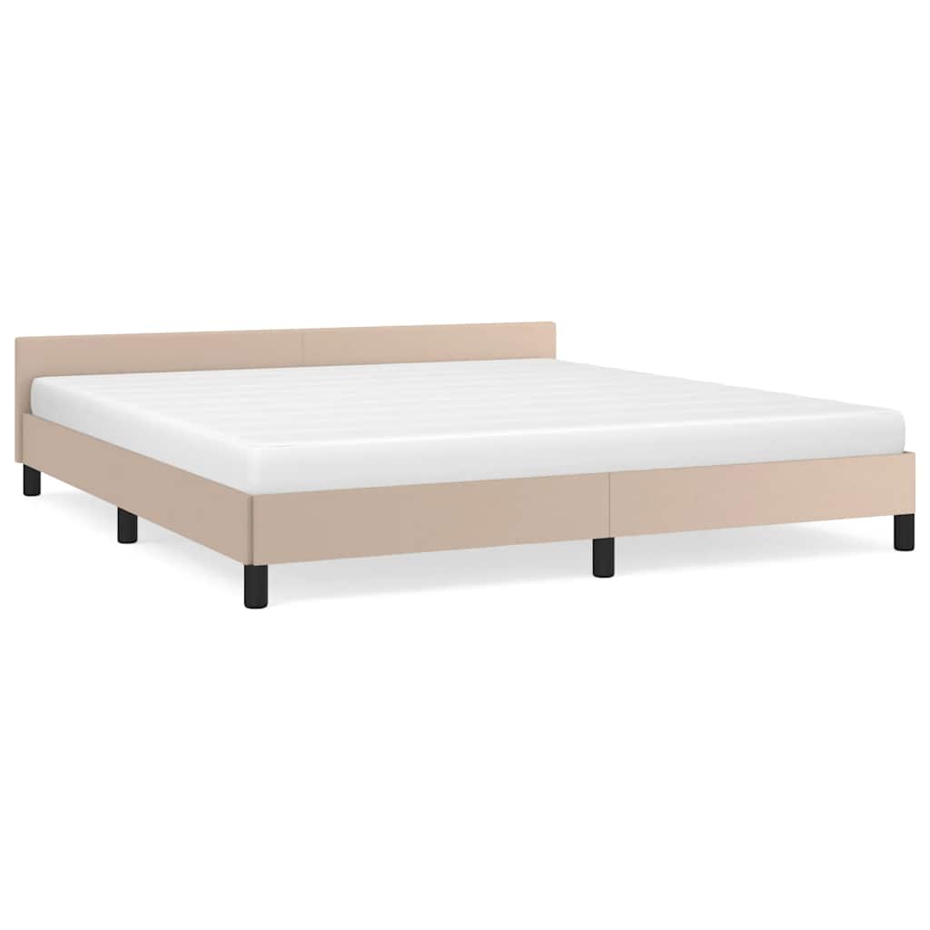 Estrutura cama de casal para adultos c/ cabeceira sem colchão 180x200 cm cappuccino