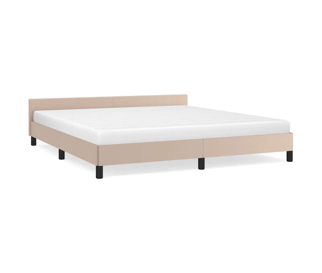 Estrutura cama de casal para adultos c/ cabeceira sem colchão 180x200 cm cappuccino