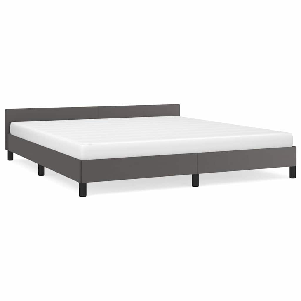 Estrutura cama de casal para adultos c/ cabeceira sem colchão 180x200 cm cinzento