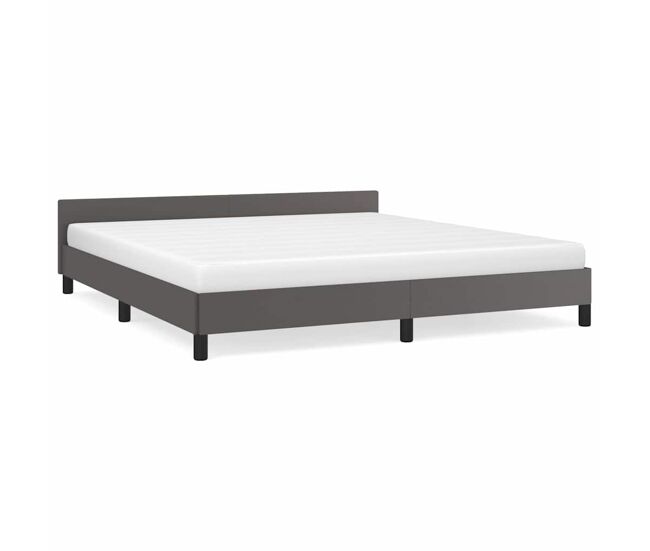 Estrutura cama de casal para adultos c/ cabeceira sem colchão 180x200 cm cinzento