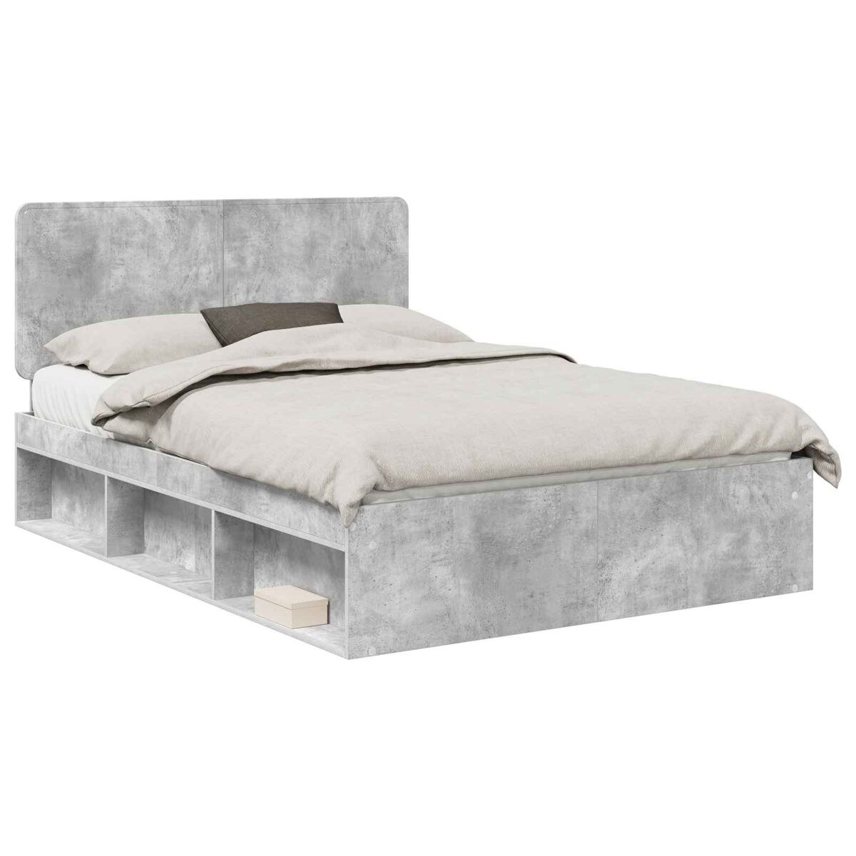 Estrutura de cama de casal para adultos com cabeceira concreto 160 x 200 cm