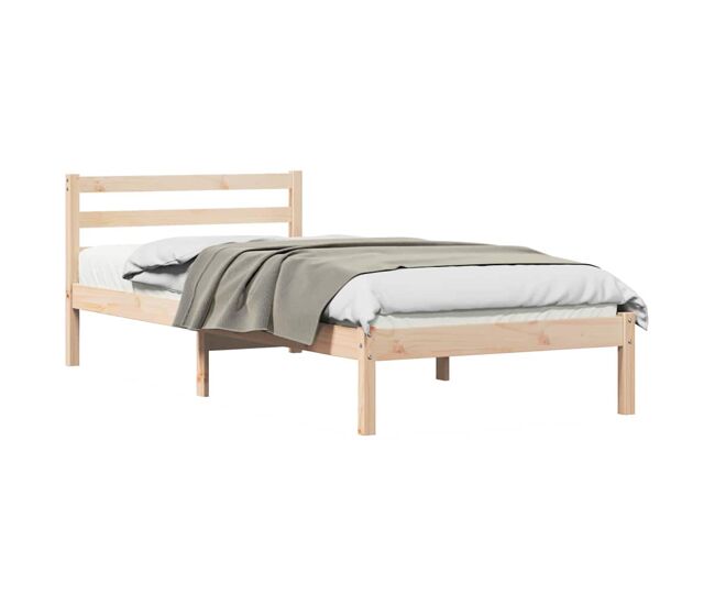 Estrutura de cama de solteiro para adultos com cabeceira castanho 215,5 x 85,5 x 69,5 cm