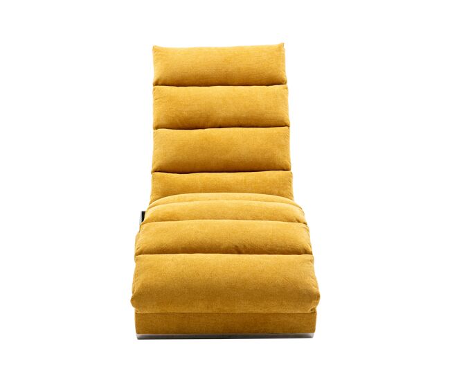 Sofá reclinável individual - apoio corporal completo, vibração suave, bolsos laterais - jaune mostarda