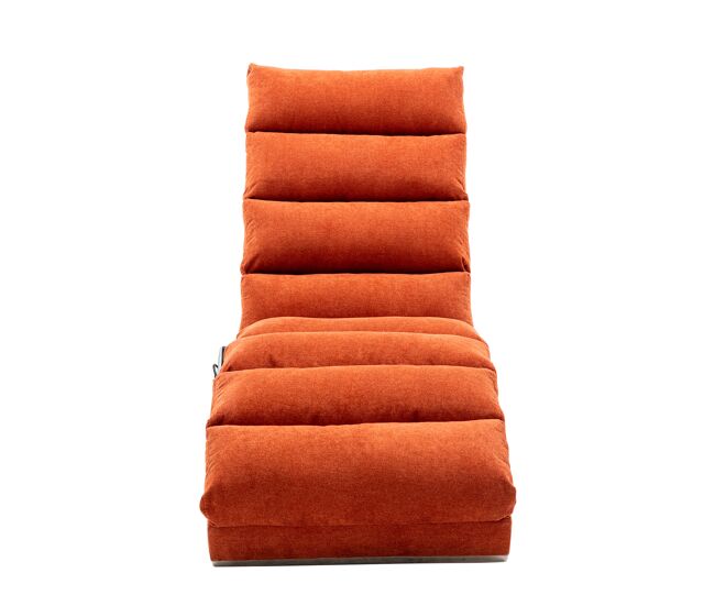 Sofá reclinável fixo - apoio total, vibração suave, bolsos laterais - orange