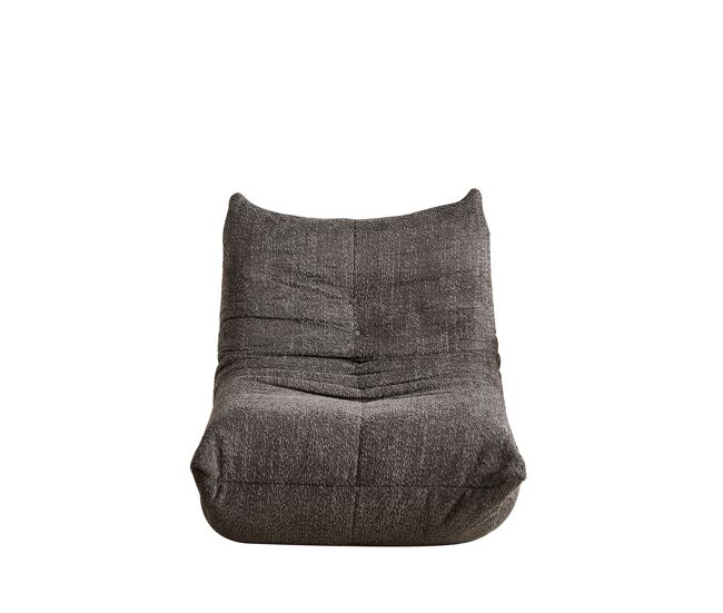 Sofá togo de chenille - poltrona baixa sem braços com espuma viscoelástica - cinza