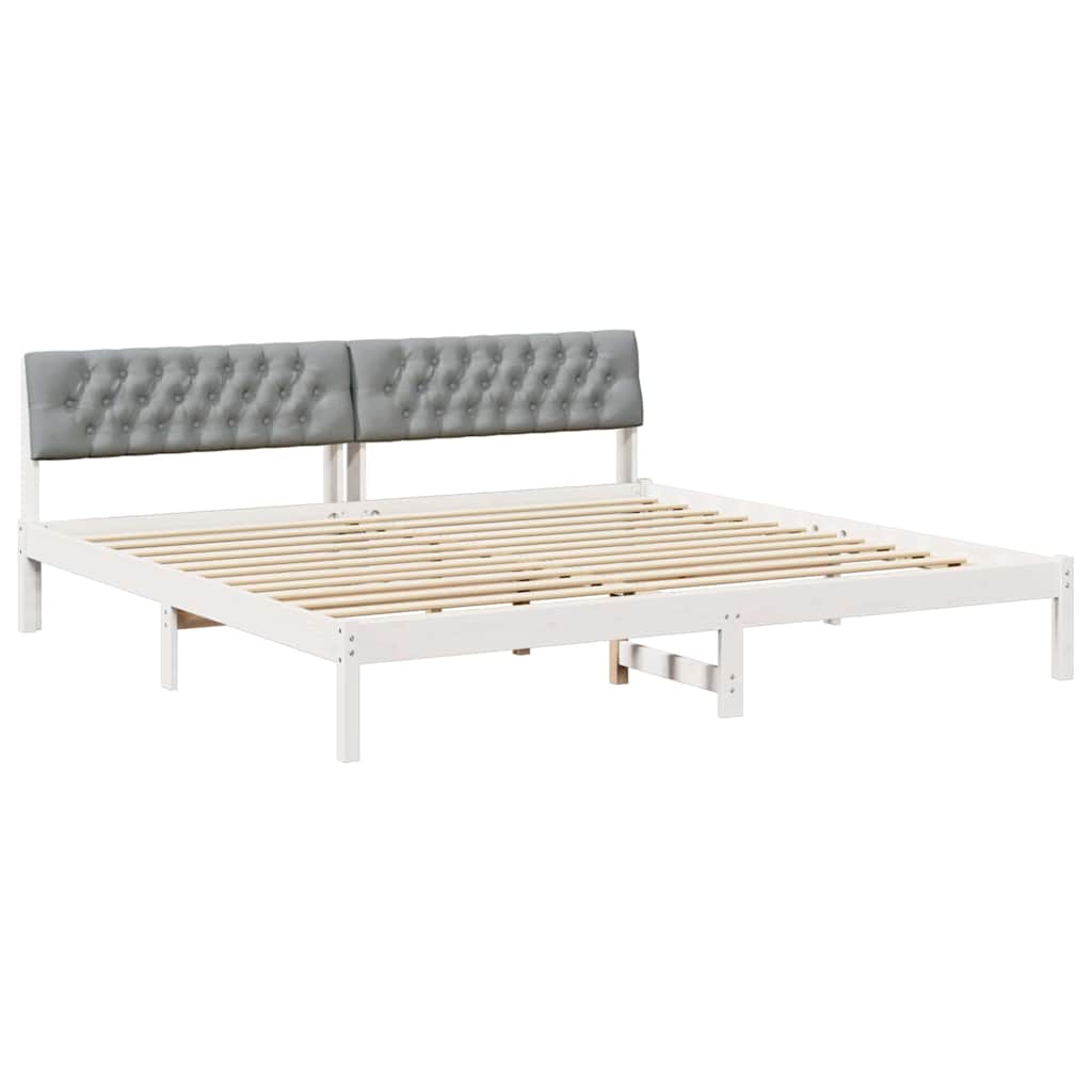 Estrutura de cama de casal simple - branco e cinza claro 200 x 200 cm