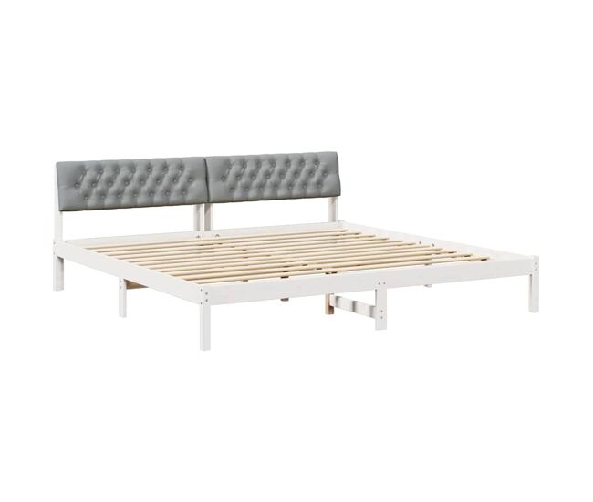 Estrutura de cama de casal simple - branco e cinza claro 200 x 200 cm