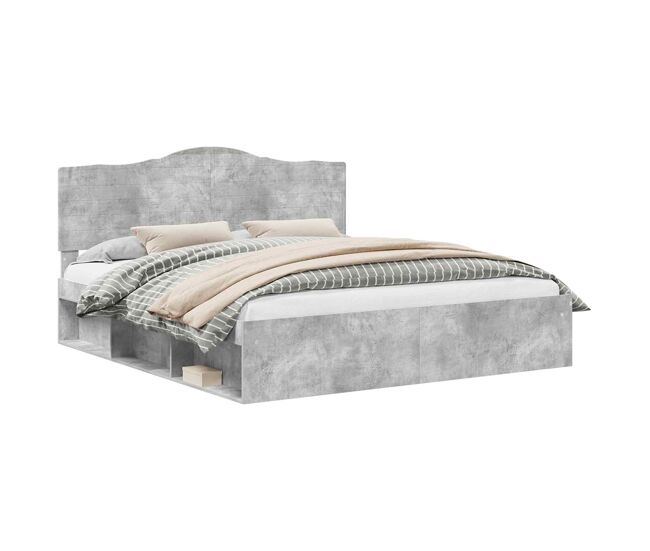 Estrutura de cama de casal para adultos com cabeceira concreto 180 x 200 cm
