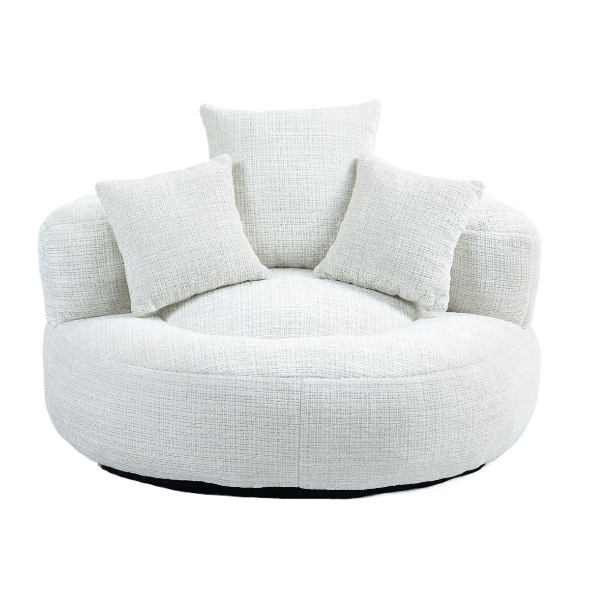 Sofá lazy individual - resistente, encosto alto, 3 almofadas, interior e exterior - bege