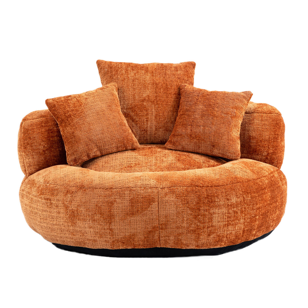 Sofá puff individual - encosto alto, gaming, com almofadas - laranja