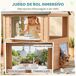 Casinha Infantil de Madeira Madeira de Abeto AIYAPLAY Casinha Infantil de Madeira Madeira de Abeto AIYAPLAY Castanho