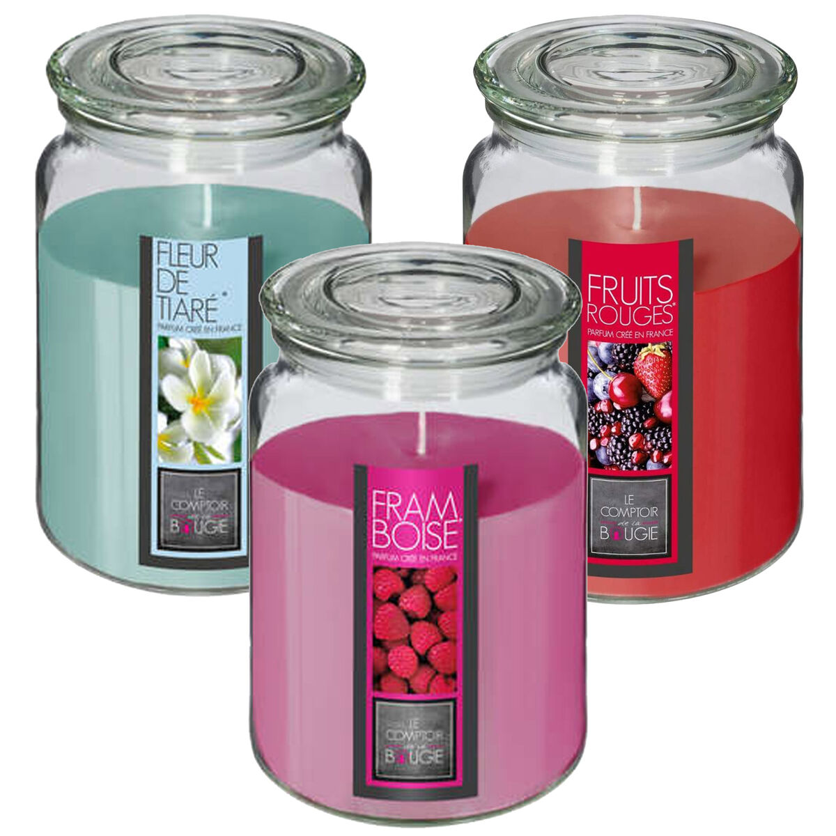 Conjunto de 3 velas perfumadas
