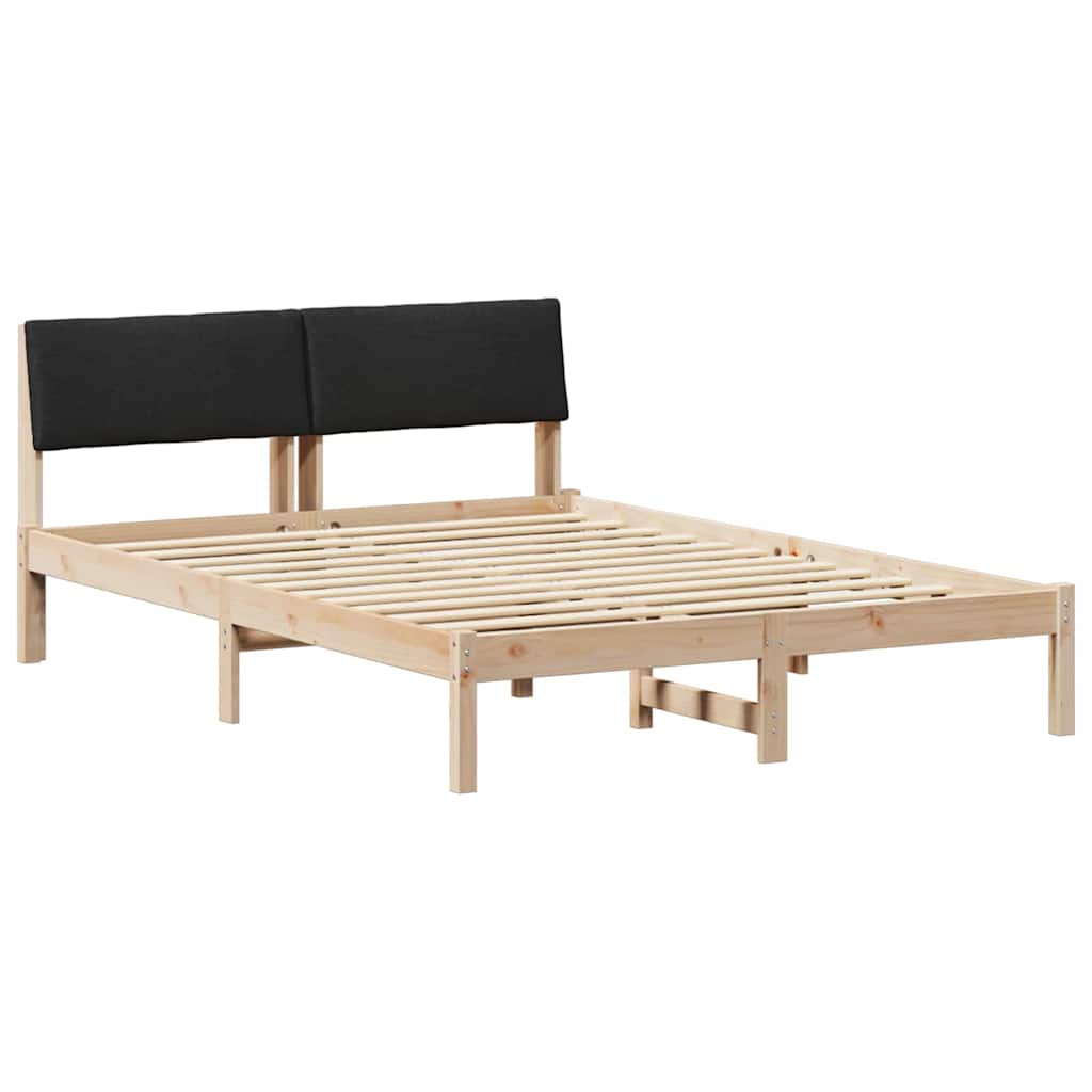 Estrutura da cama de casal simple com cabeceira castanho e preto 135 x 190 cm
