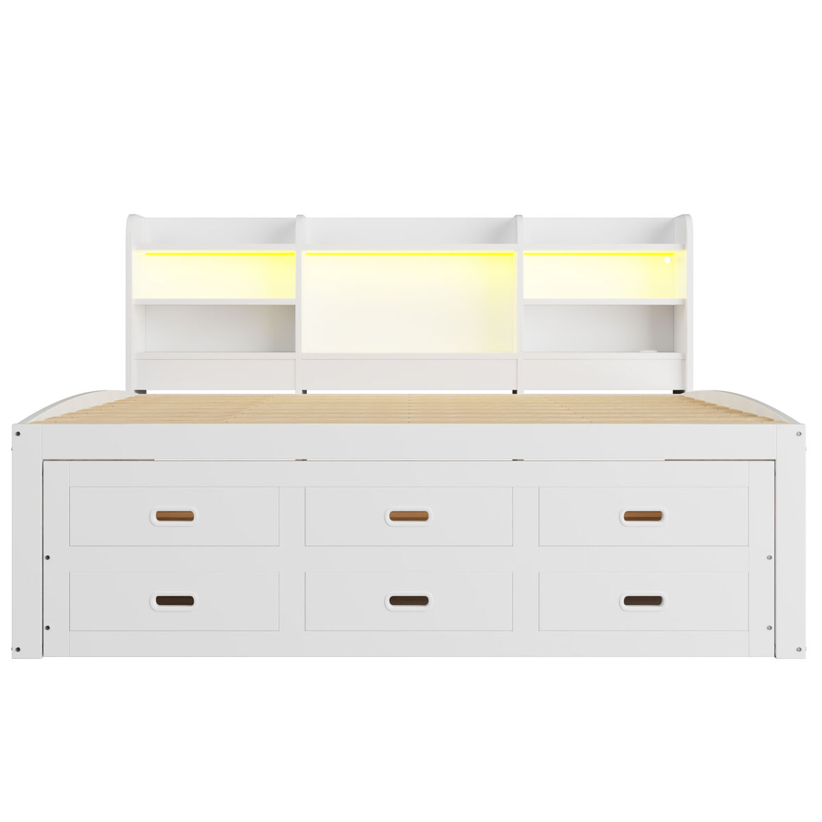 Sofá-cama, 140 x 200 cm - extraível, led, 3 gavetas, usb+type-c, sem colchão - blanc