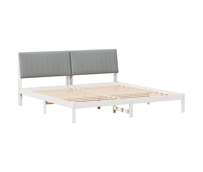 Estrutura de cama de casal com cabeceira king size - branco 200 x 200 cm