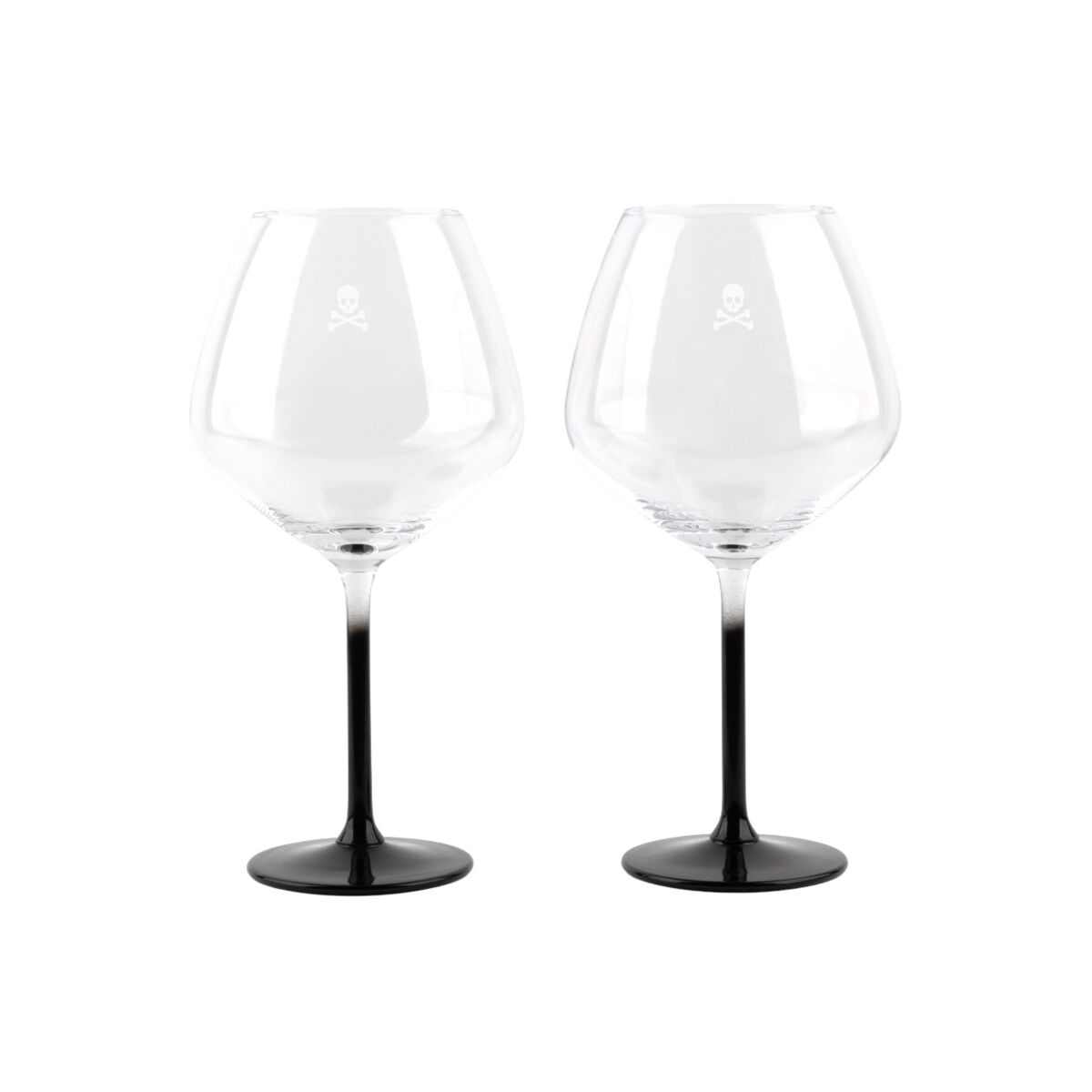 Conjunto de 2 copos de gin em formato de caveira, em cristal