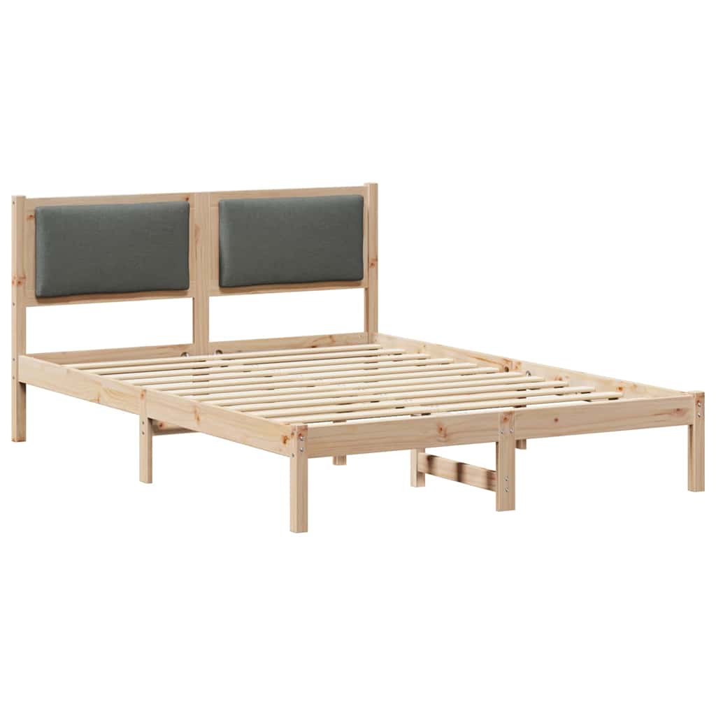Estrutura da cama de casal simple com cabeceira cinza escuro 140 x 200 cm