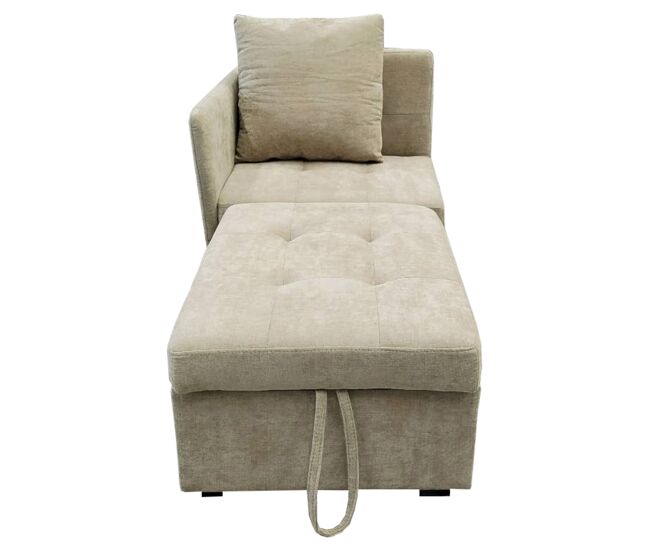 Sofá-cama 3 em 1 - sofá de linho com encosto ajustável - bege